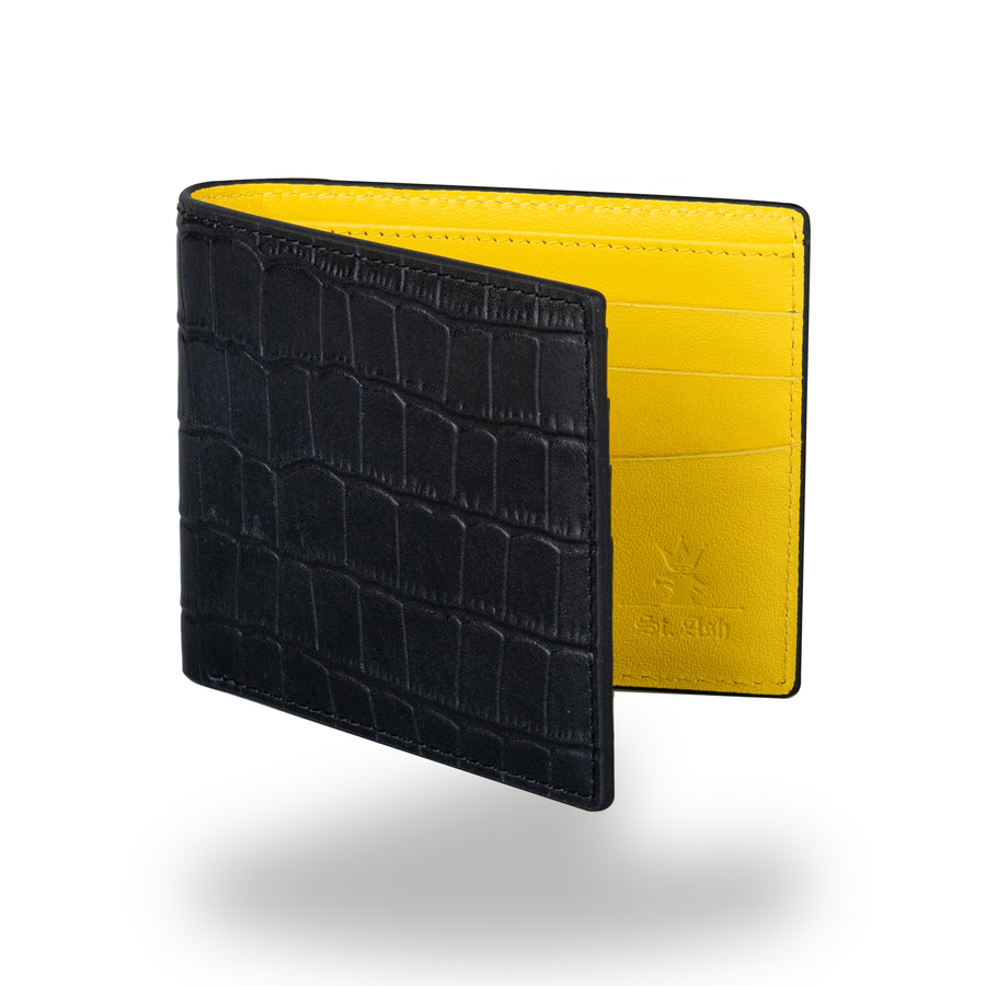 Leather Wallet Collection - Black & Yellow