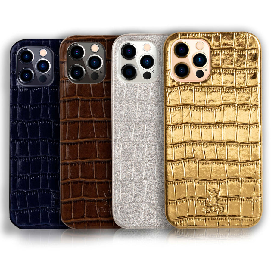 Unique Handmade Crocodile Embossed Leather Luxury iPhone 12 Pro Cover|Shockproof Case|Soft Pebbled Leather|iPhone 12 Pro CoverCase